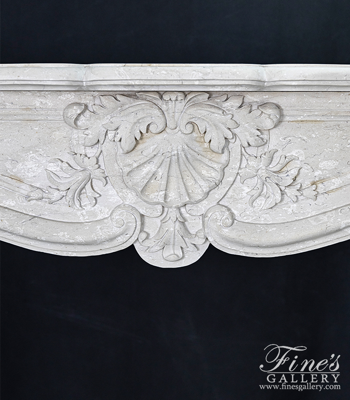 Marble Fireplaces  - French Louis X Perlato Royal Italian Marble Fireplace Mantel - MFP-2271